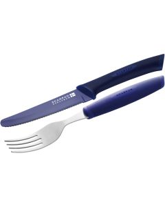 Spectrum Steak Knife & Fork Set - Purple